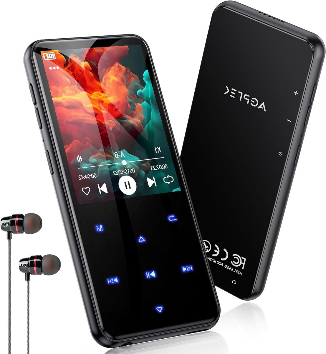 MP3-speler - Muziekspeler - Sport en Reizen - Ingebouwde Luidspreker - 64GB Geheugen - Zwart