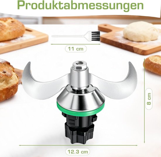 RVS deegmessen set voor optimale deegmix, eenvoudig schoon te maken, met reinigingsborstel, geschikt voor Thermomix TM5, TM6, TM7, geen deegresten, perfecte bakaccessoires — afbeelding 5