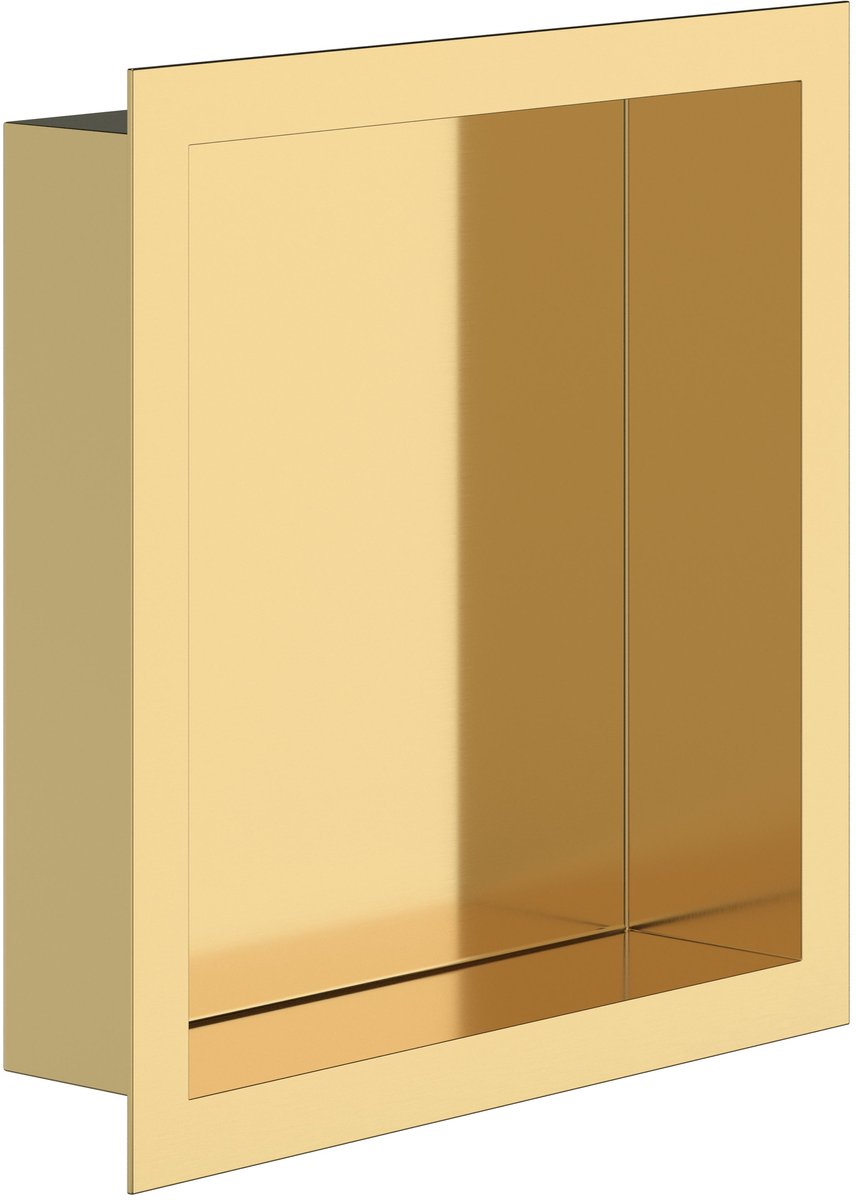 Luxelvia Inbouwnis Goud 30x30x7 cm – RVS Douchenis / Wandnis voor Badkamer | Verzonken Inbouw