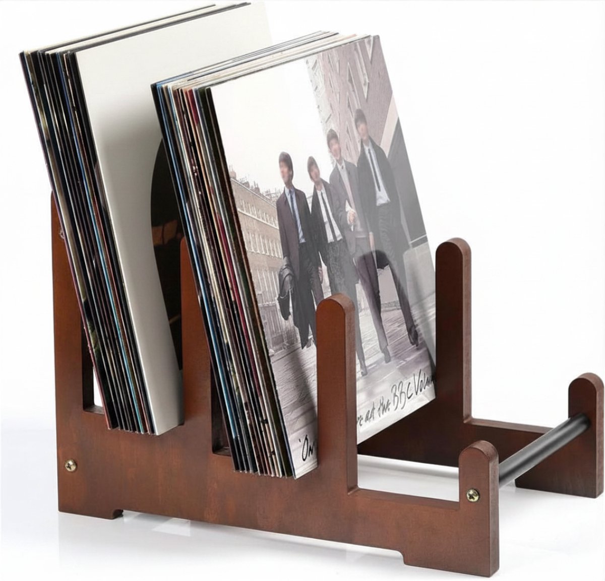 SNJY® LP Opbergsysteem - Vinyl Houder - Platenrek - 37D x 24B x 27H cm - Bruin