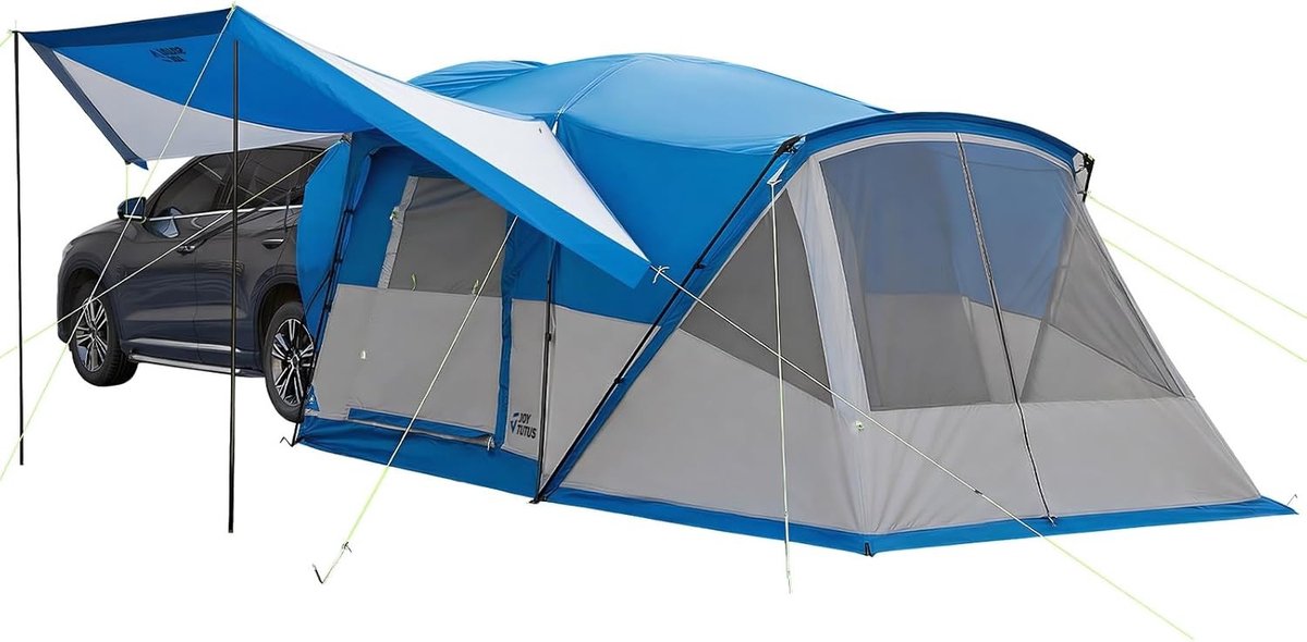 Ruime SUV Tent met Schermporch en Luifel voor Gezinskamperen, Dubbele Deur, Sterrenhemel en Ideaal voor Avontuurlijke Kampeerders