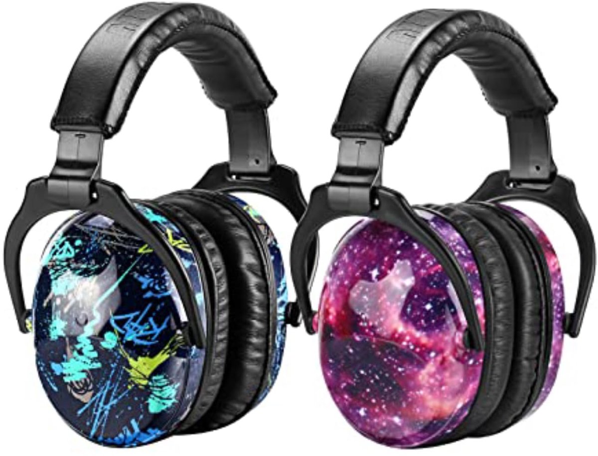 SnelShoppen - Ruisonderdrukkende Hoofdtelefoon voor Kinderen - 2 Stuks - Comfortabele Gehoorbescherming - Makkelijk Verstelbaar en Opvouwbaar - Galaxy