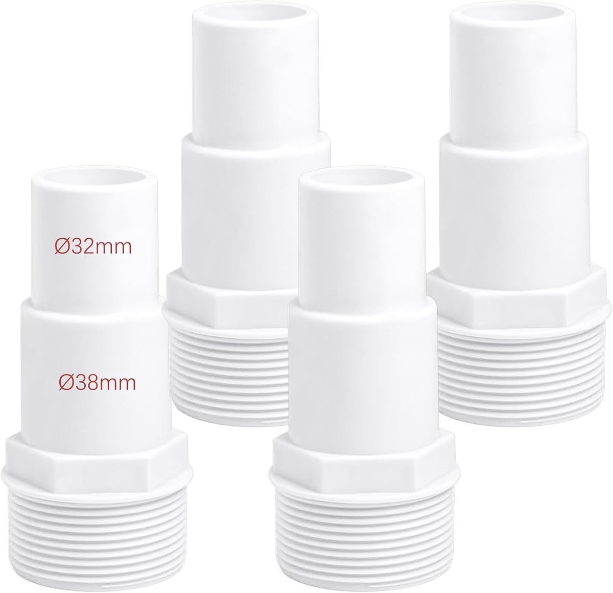 Hose connectors voor zwembaden met een diameter van 32/38 mm voor 3,8 mm slangen - duurzaam en eenvoudig te installeren