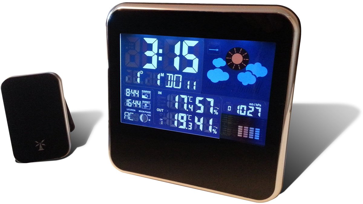 SnelShoppen - Draadloos Weerstation met Buitensensor en Transmitter – Multifunctioneel Weerstation Gadget voor Tuin, Camping en Thuisgebruik