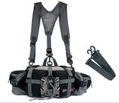 Waterdichte heuptas, outdoor heuptas, met flessenhouder ontwerp compartiment wandelen running riemtas met verstelbaar riemsysteem sport utility-tas voor , jacht, reizen, kamperen, , Zwart