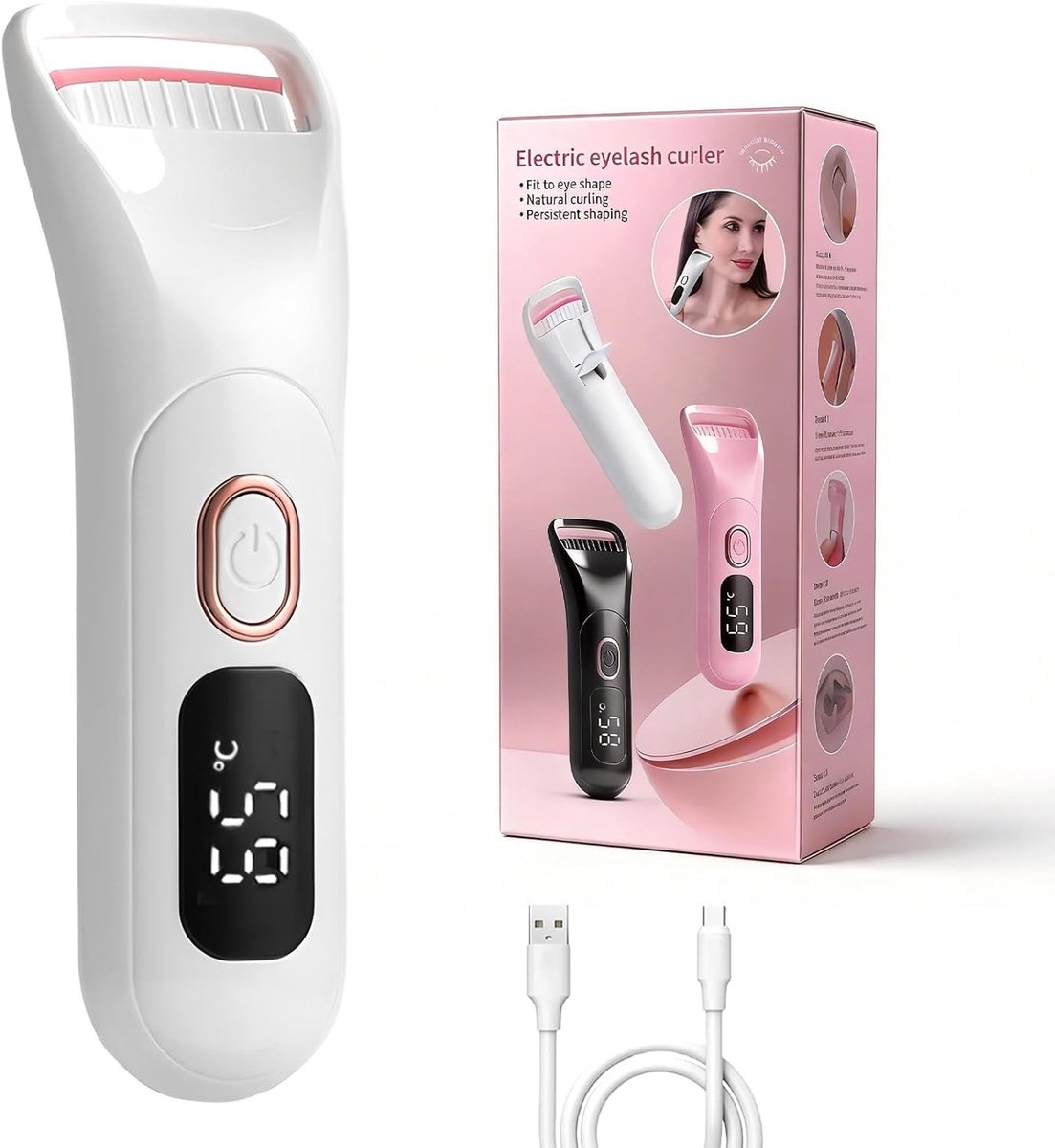 Oogschaduw pincet met LED-display voor het perfect aanbrengen van wimpers en make-up