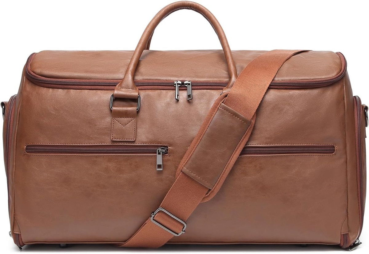 Kledingtas met wielen 39" - Donkerbruin - 2-in-1 kledingbag - Houdt kleding netjes en kreukvrij - ShopVlot