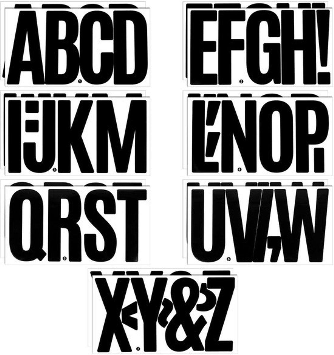 Grote Letterstickers - Zelfklevend - Waterdicht - Zwart - Alfabetstickers - Perfect voor Borden en Posters - Voor Ramen en Deuren