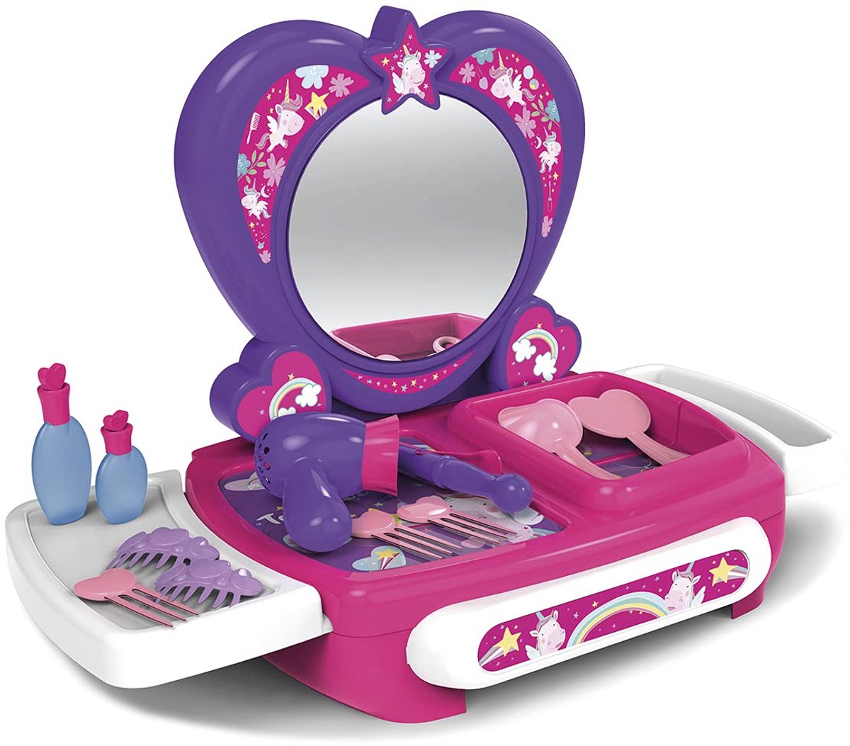 SnelShoppen - Make-uptafel voor Kinderen met 12 Accessoires - Roze Speelgoed voor Meisjes en Jongens - Ideaal voor Creatieve Spelletjes en Feestjes -