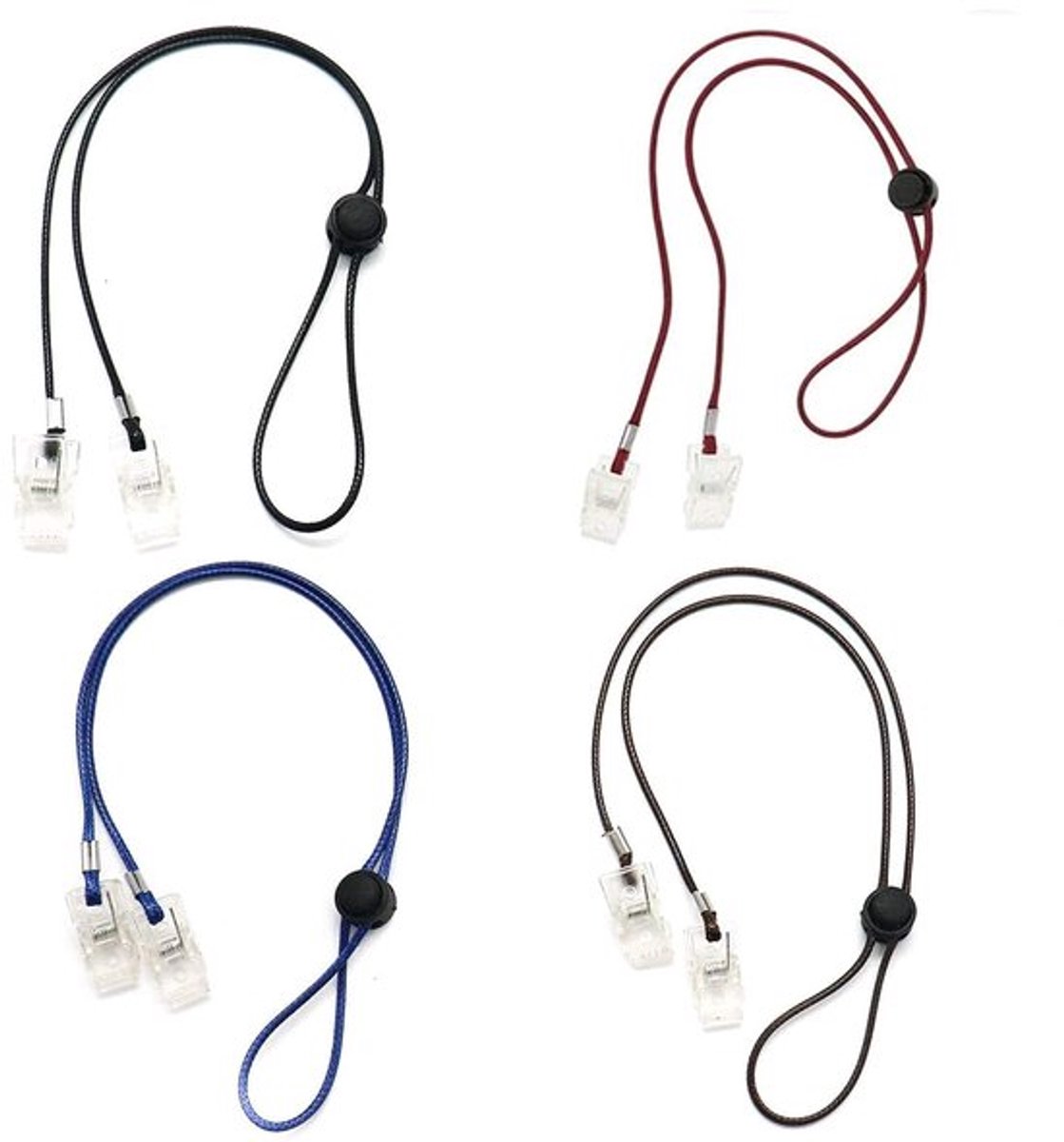Verstelbare Servetclip met Ketting voor Ouderen en Kinderen - 4 Stuks, Ideaal voor Eten en Feestjes