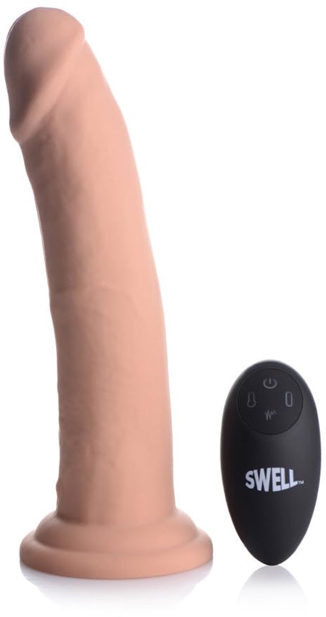 SnelShoppen - SWELL 7X Opblaasbaar Vibrerend Dildo 8,5 Inch met Afstandsbediening - Lichaamsveilig Siliconen, Perfect voor Intieme Momenten