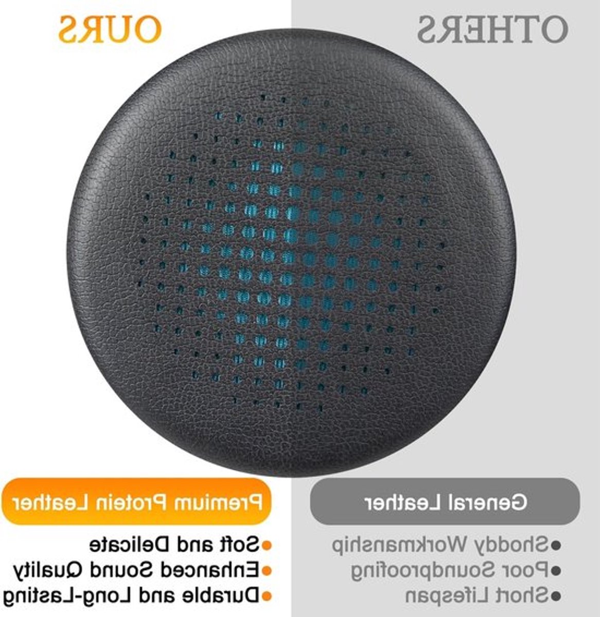 Vervangende oorkussens voor draadloze headsets, zachte eiwitleren earpads en hoogwaardige traagschuim kussens