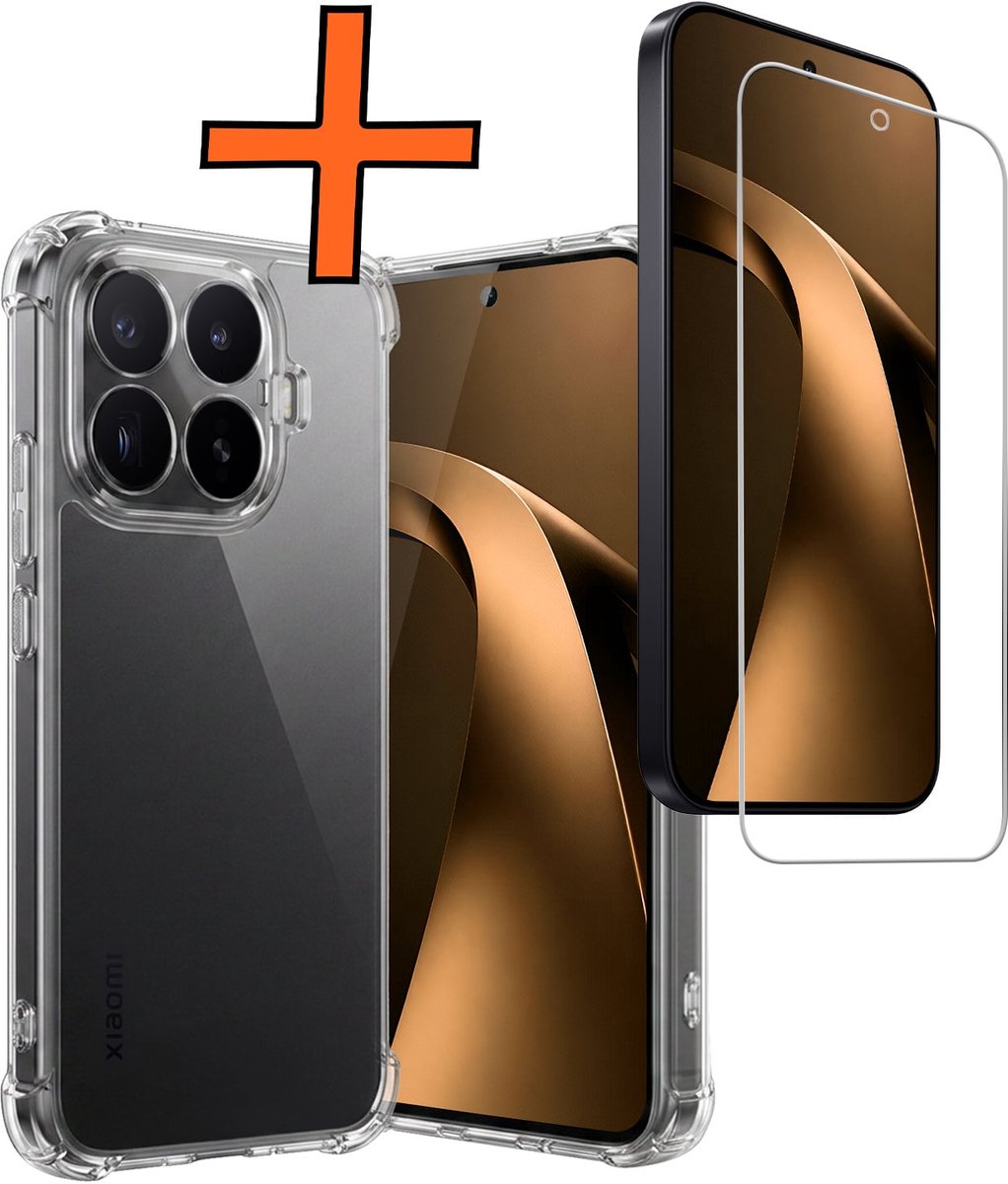 Hoes - Met Screenprotector - Geschikt voor Xiaomi 17T - Sterk & Shockproof - Siliconen Case - Back Cover - Telefoon Hoes - Shock Proof - Transparant
