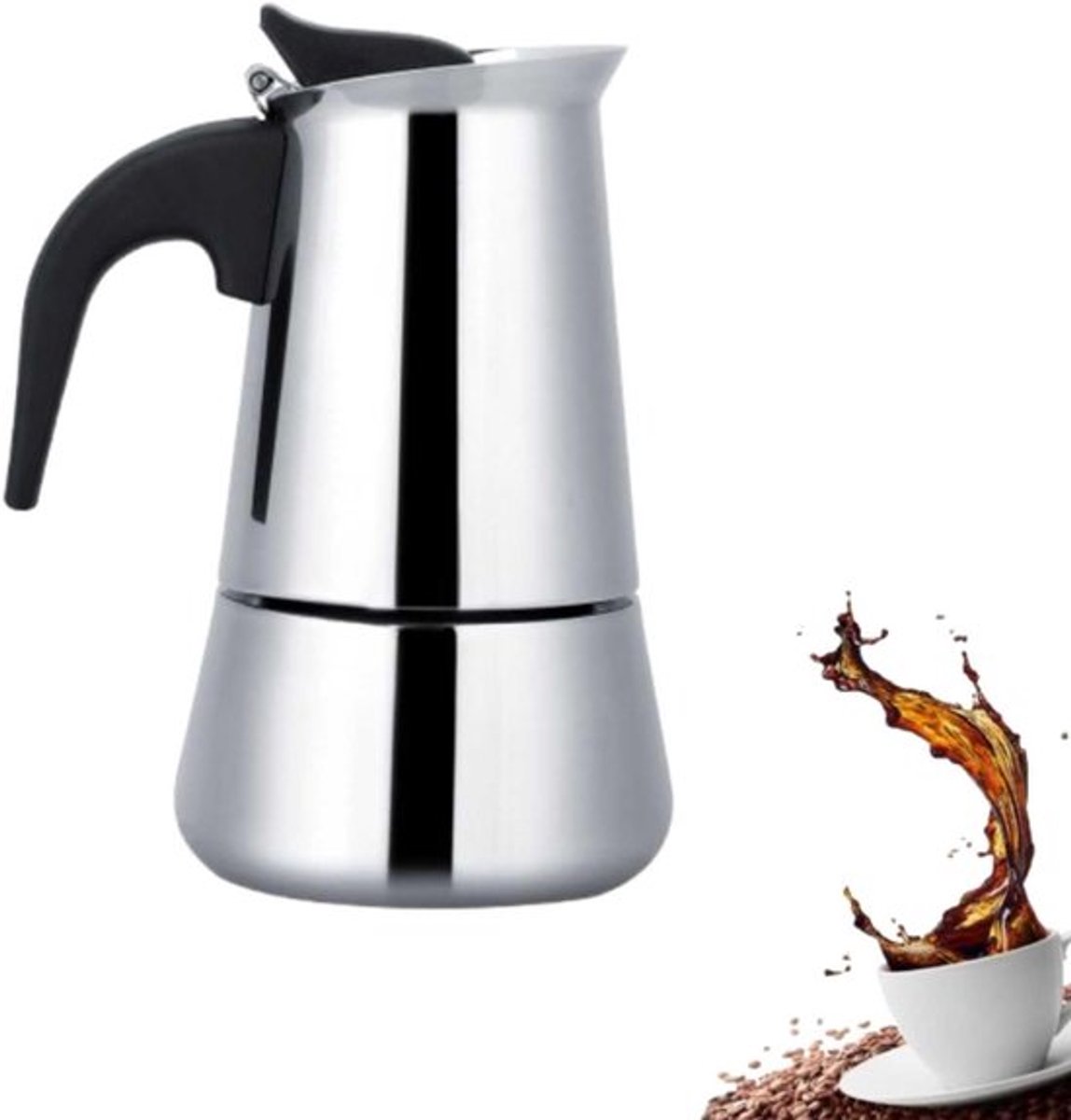 Moka Espresso Maker van RVS voor het maken van Italiaanse koffie - 200ml Moka Pot voor perfecte espresso en cappuccino