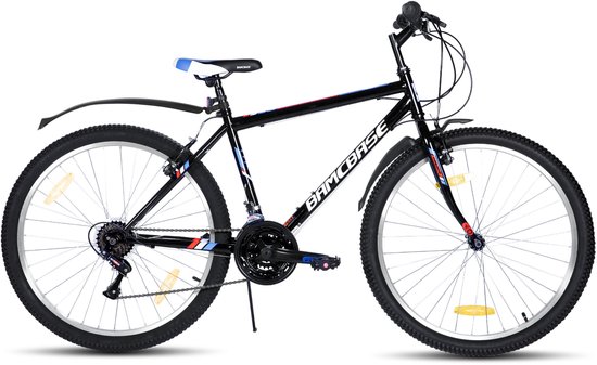 HILAND Mountainbike 24 inch - MTB voor heren en dames - 18 versnellingen - Stalen frame - V-remmen - Zwart van Hiland — afbeelding 2