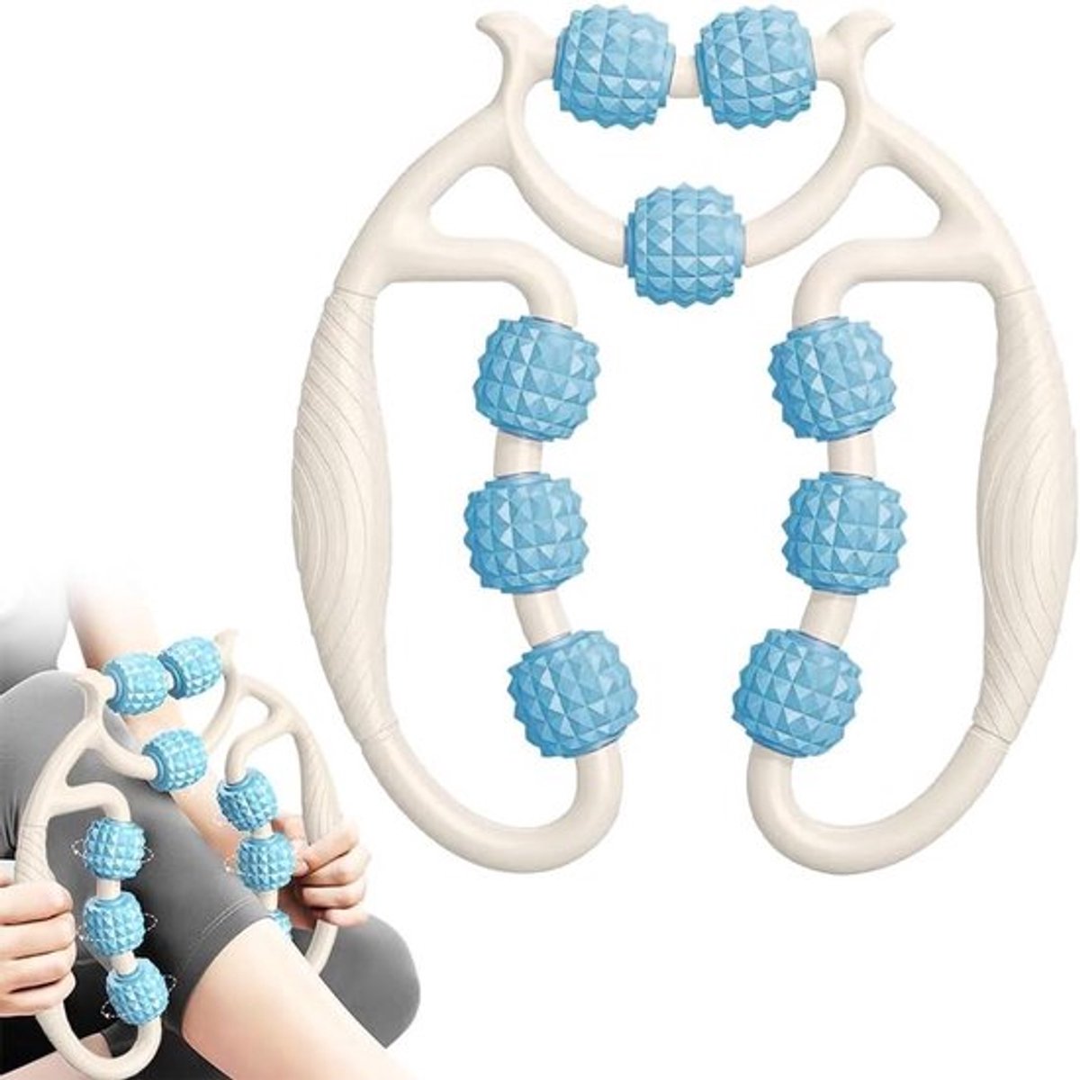 Diepteweefsel Massageroller met 9 Wielen - Been-, Voet- en Triggerpoint Massageapparaat