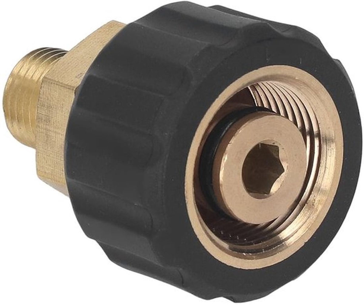 Hogedrukreinigeradapter - Messing Rubber - Duurzaam en Eenvoudig - Brons - Vervangingsadapter - Geschikt voor G1/4in en M22 Draad - Akozo...