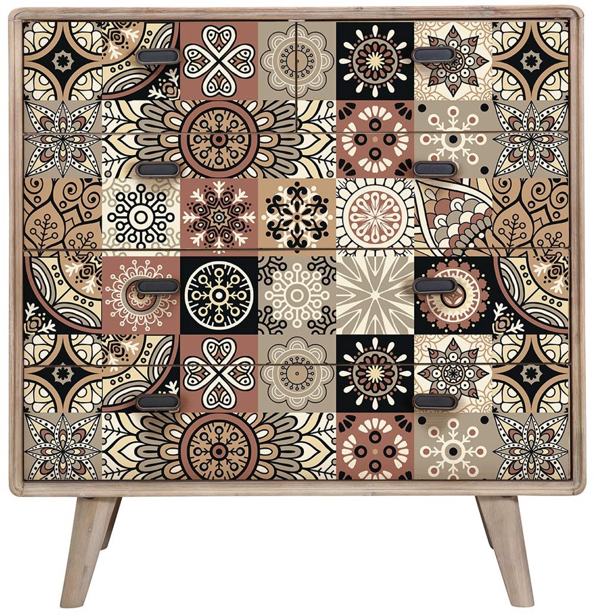 SnelShoppen - Ambiance Sticker s Meubellijm - Zelfklevende Cementtegels, Decoratieve Tegelstickers voor Tafels, Kasten, Commode, Meubels - 60 Stuks 15