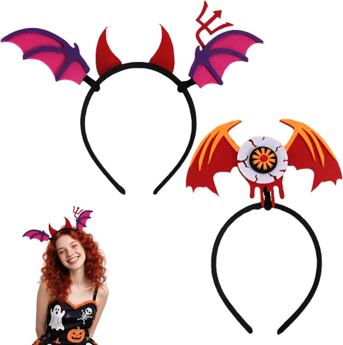 Haarband voor Halloween en Carnaval - Spookachtige Haaraccessoires voor Kinderen en Volwassenen, Perfect voor Cosplay en Feestjes