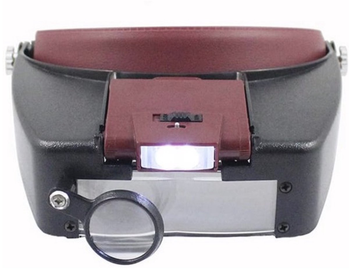 Medj-Hoofdloep Loepbril met Led Verlichting - Vergrootglas Bril - Juweliersloep - Hoofdloep - 1.5X, 8.0X