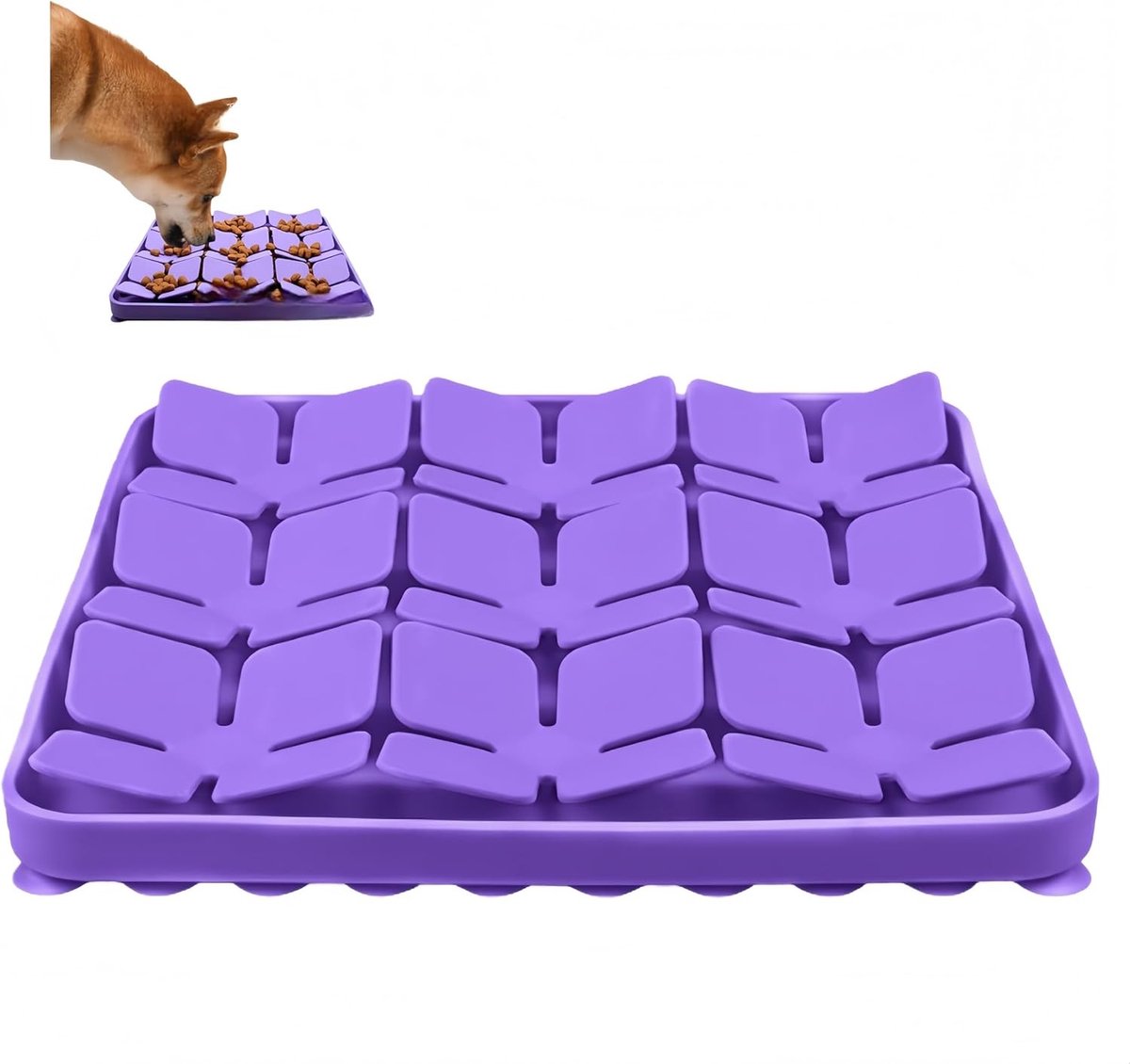 Interactieve snuffelmat voor honden - Siliconen likmat, traagvoer mat en snuffelspel voor mentale stimulatie en vermaak