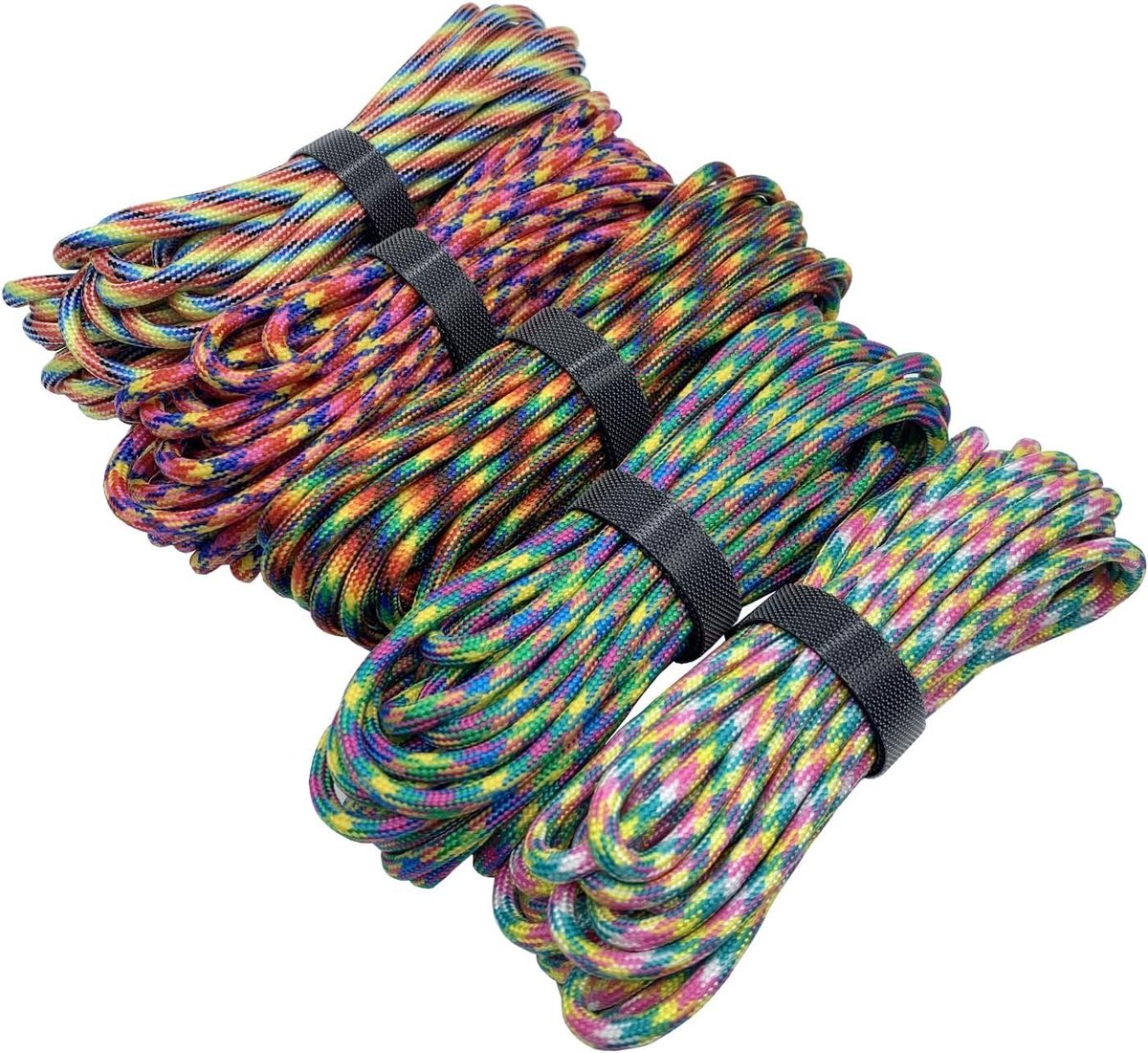 Duurzame 4 mm Paracord Touwen, 5 Stuks, 236 Inch, Ideaal voor Survival, Outdoor Activiteiten en Kamperen, Totale Lengte 1180 Inch (Kleur C, 5 x 6 m)