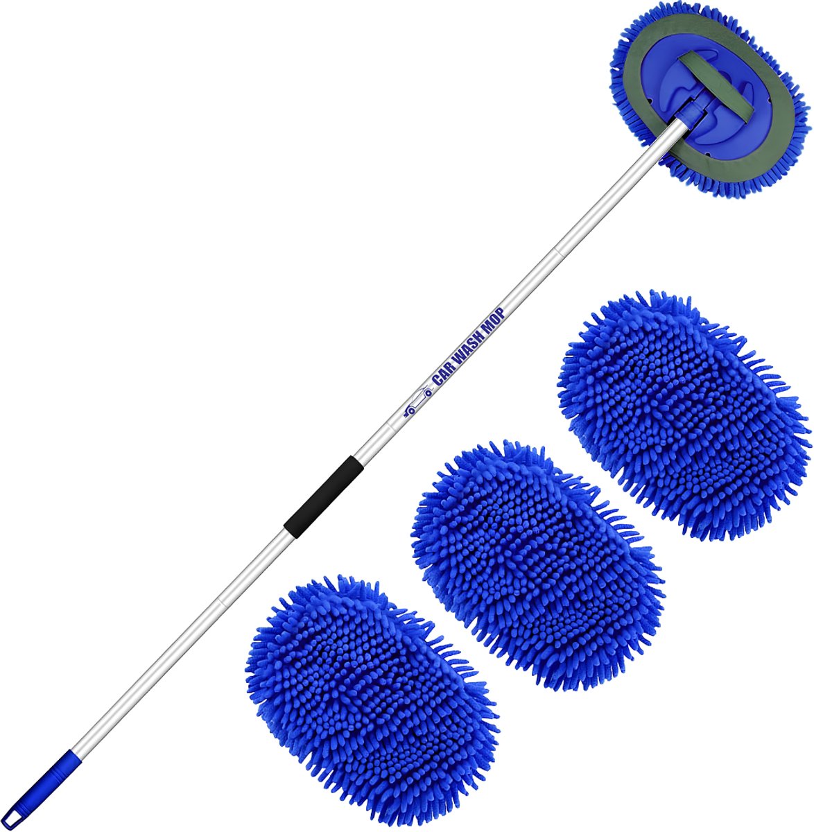 SP® Telescipische Wasbortstel - Auto Wasborstel - Met Verlengingsbuis - Blauw - 160cm x 20cm x 5cm