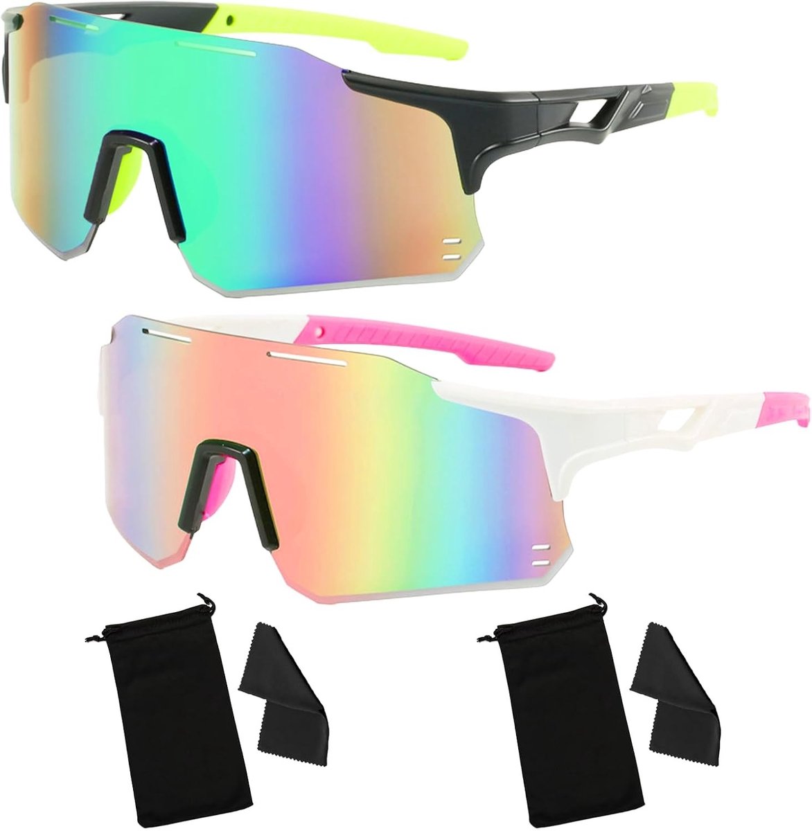 Polarized Fietszonnebril voor Sport, Winddichte en UV-bescherming, Ideaal voor Fietsen en Buitenactiviteiten