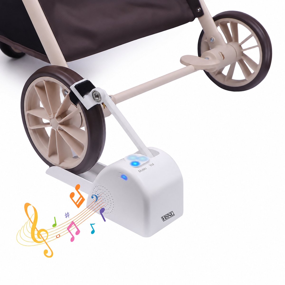 HSNL® Baby Rocker voor Buggy & Kinderwagen – Automatische Schommelhulp met White Noise Geluiden – Baby Slaaphulp