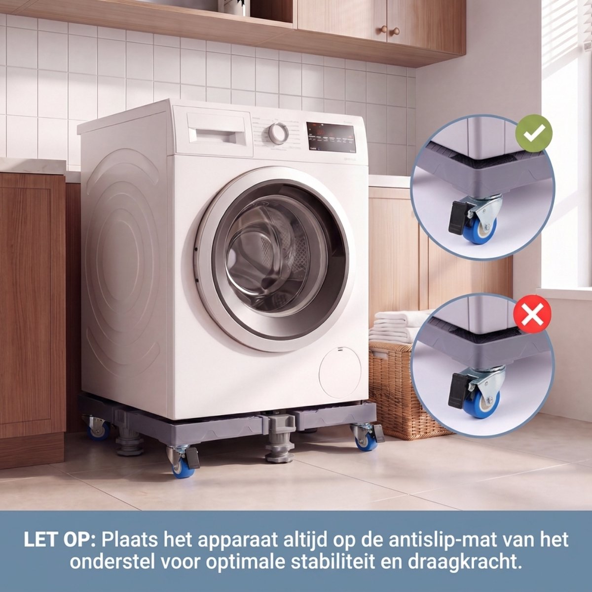 VanDijck Wasmachine Verhoger - 4 Wielen 4 Poten thumbnail 5
