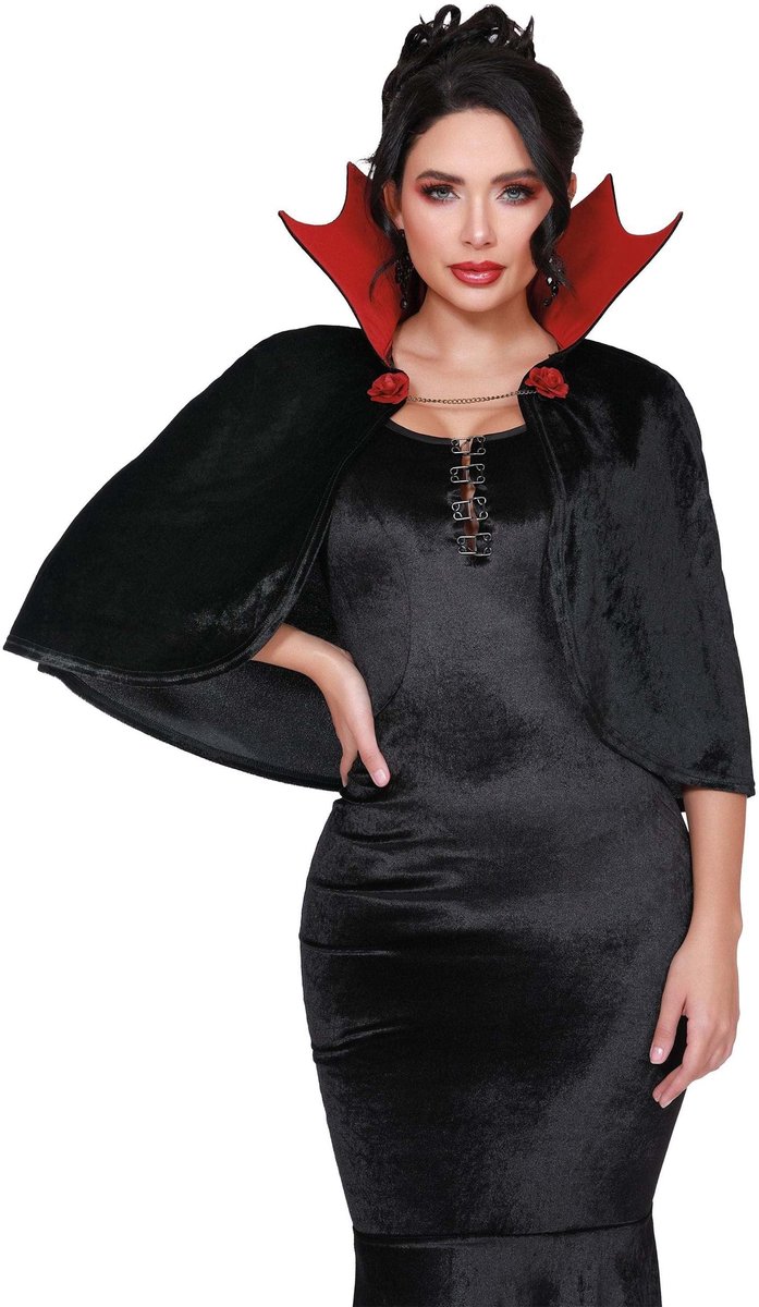 SnelShoppen - Dreamgirl Vamp Cape Badjas voor Dames - Multicolour - Eenheidsmaat - Luxe, Comfortabel, Perfect voor Feestjes, Halloween, en Cosplay
