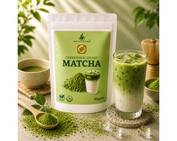 Ceremoniële Matcha thee - Ceremonial Grade A - 50 gram - Rijk aan Antioxidanten - Matcha Poeder - Matcha thee - Hoge Kwaliteit - Matcha Latte - ECO verpakking