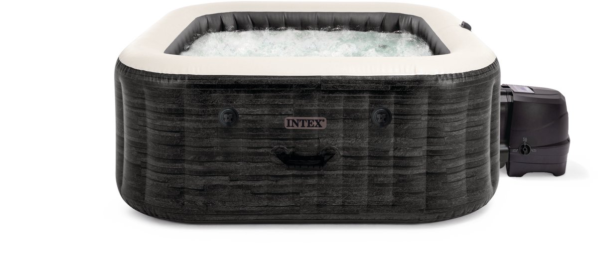 Bol.com Intex PureSpa Greystone Deluxe Opblaasbare spa 4 persoons - 175 x 175 x 71 cm (WIFI bediening) aanbieding