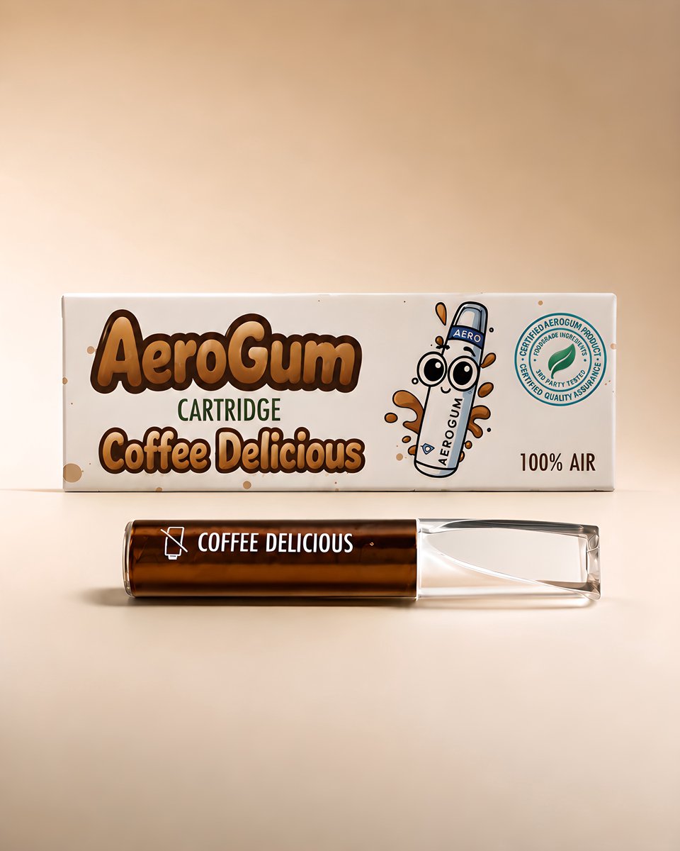AeroGum® Flavor Cartridge – Hulp bij Stoppen met Roken & Vapen – Nicotinevrij Alternatief – Coffee Delicious Smaak – Geen Nicotine, Rook of Damp – Geen Batterij