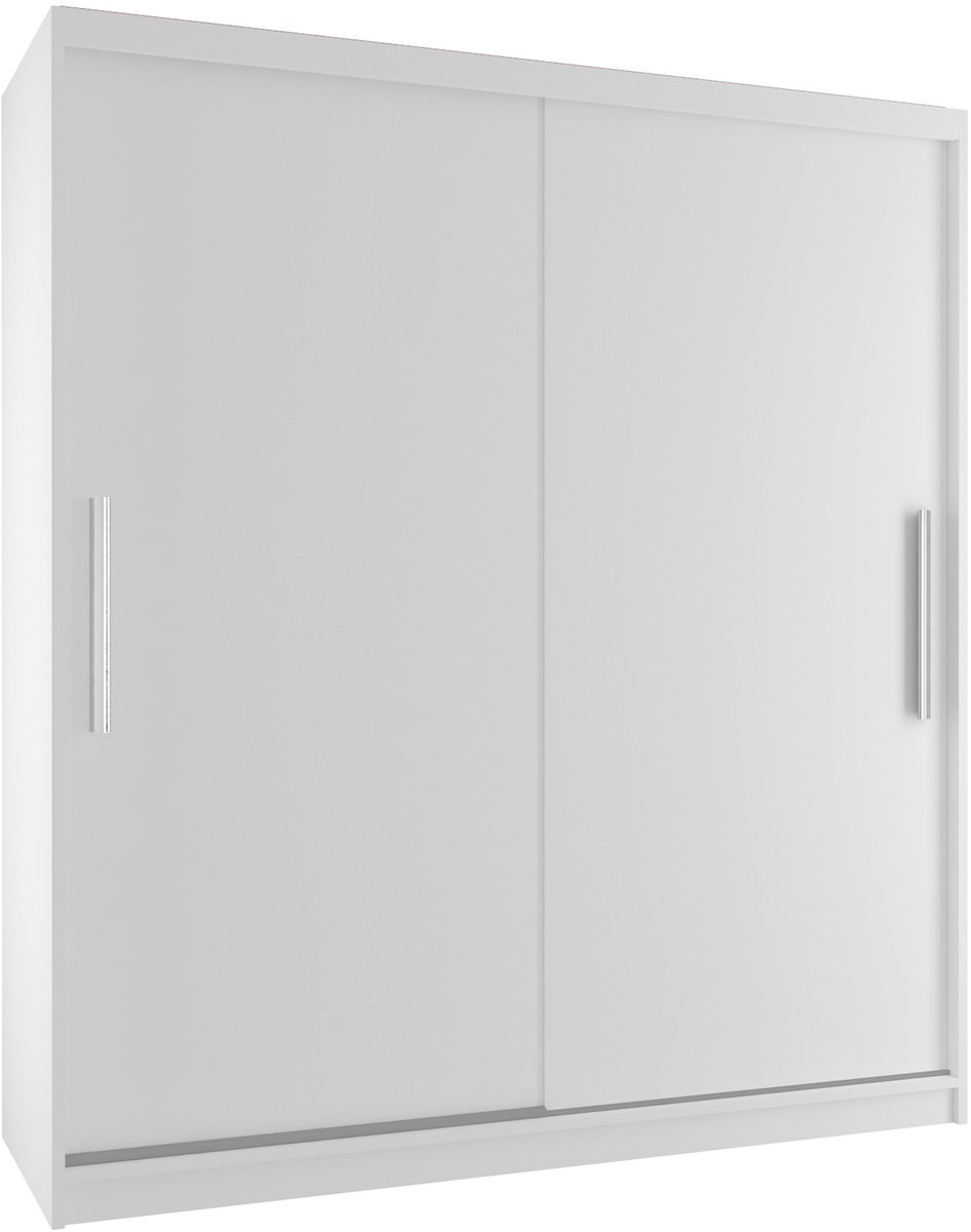 BELINI Verona SI Schuifdeurkast 133 cm Wit Mat - Garderobekast met Lades - Comfort Line Slaapkamerkast