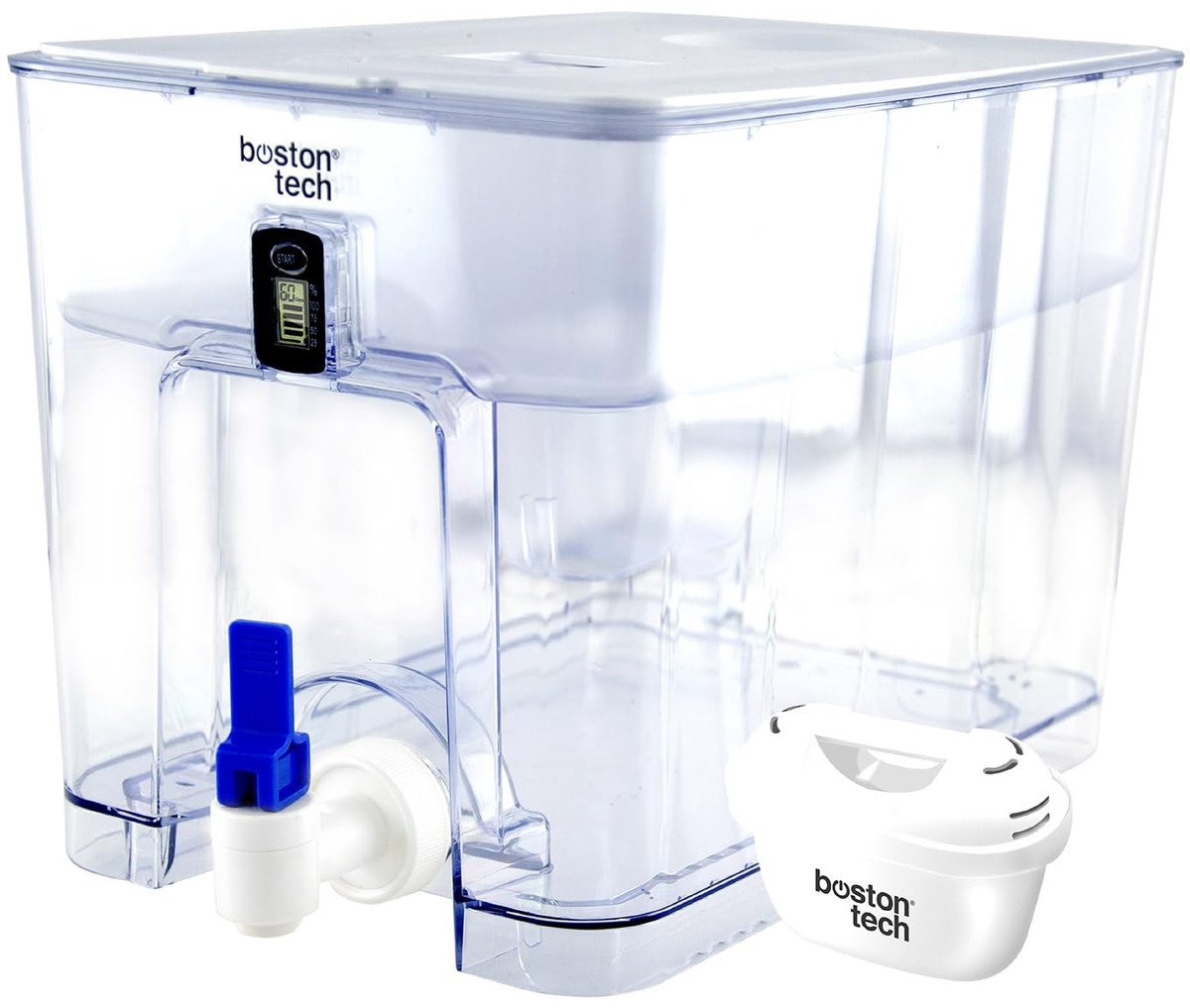 SnelShoppen - FRESIAMAX filterhouder waterdispenser 7,5 l met 1 cartridge, vermindert kalk en chloor, digitaal display, BPA-vrij, ideaal voor koelkast