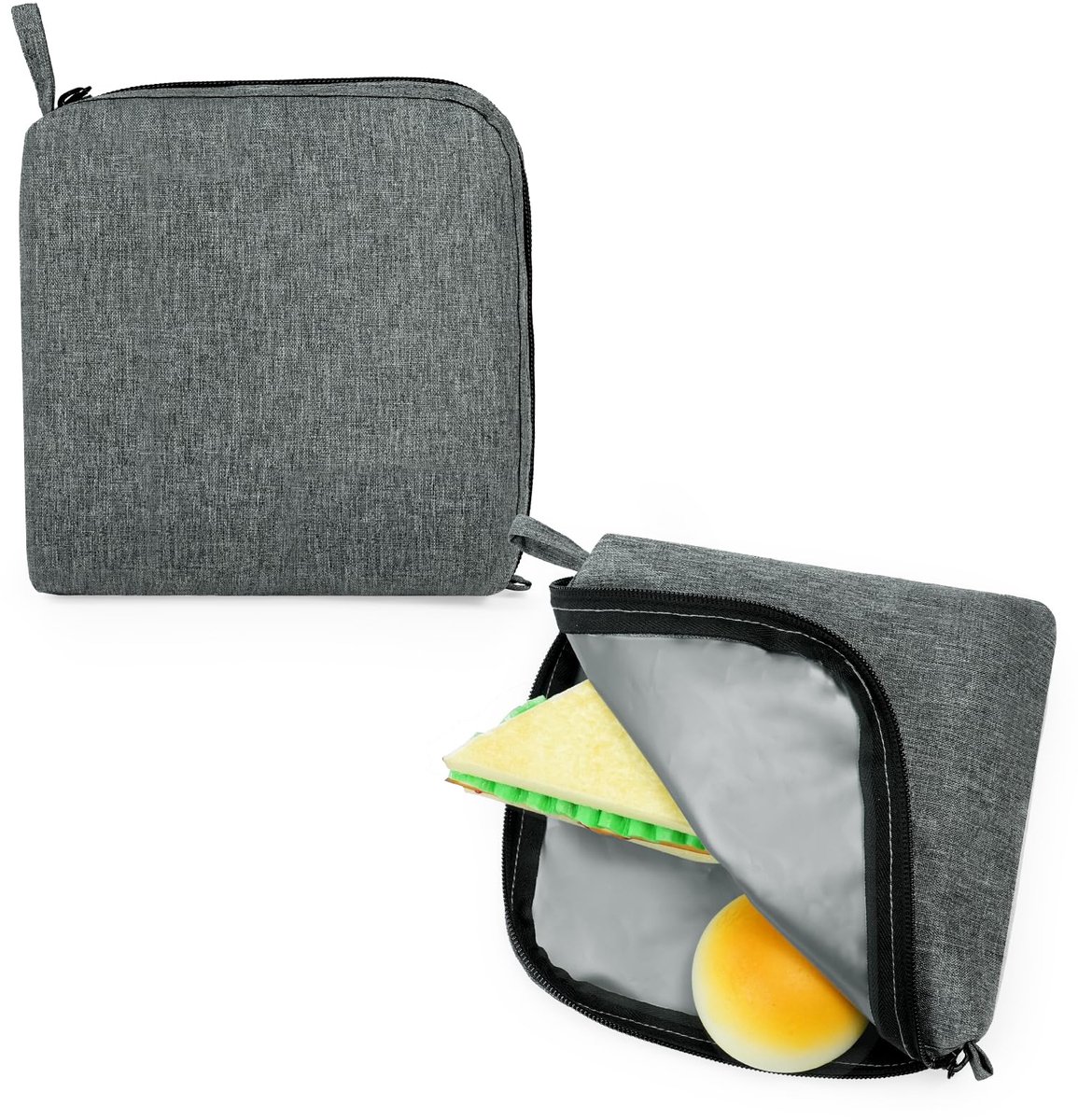 SnelShoppen - Herbruikbare sandwichzakken 2-pack, snackzakje met rits, mini-lunchtas voor onderweg, school, picknick, rood en groen, duurzame keukenop