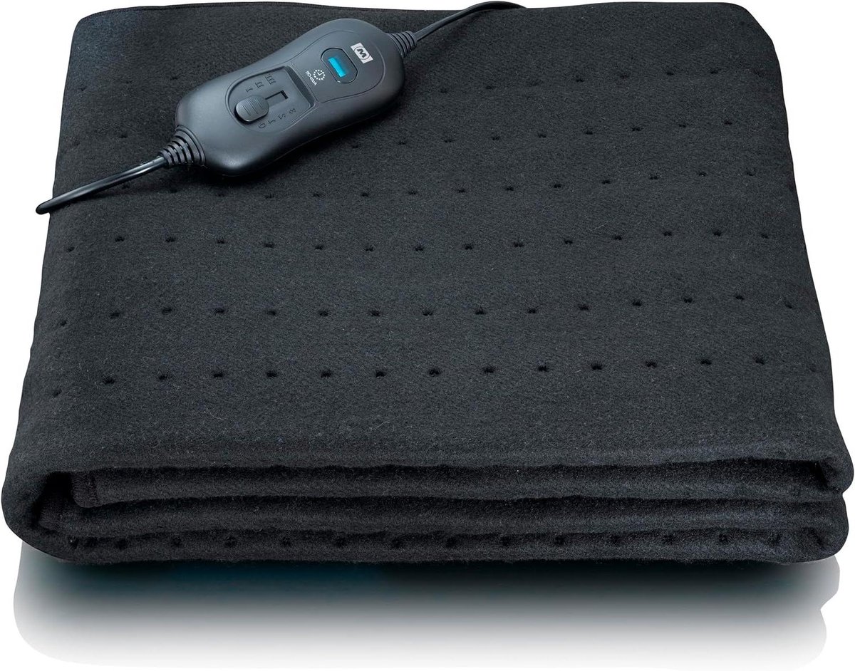 Elektrische Deken - Verwarmingsdeken Oplaadbaar - Extra Warmte - 3 Temperatuurstanden - 80 x 150 cm - Zwart