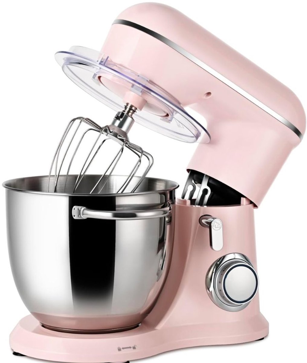 SP® Deegmachine - Kneedmachine - Mixer met Kneedhaak - Lichtroze - 22cm x 36cm x 34cm