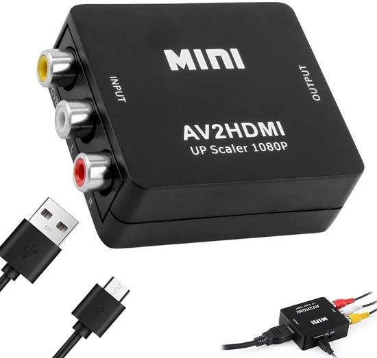 HDMI Converter voor RCA, AV naar HDMI Adapter, 1080P Video en Audio ...