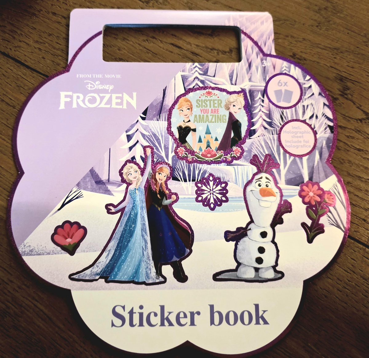 Disney Frozen stickerboek bloem - 6 stickervellen waarvan 1 holografisch vel stickers - stickervel Olaf Elsa en Anna