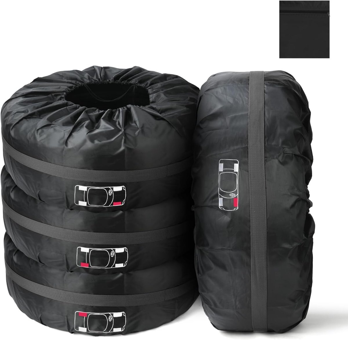 SnelShoppen - Set van 4 Spare Wheel Covers - Tyre Bags met Handvat - Diameter 80cm - Waterdicht en Stofdicht voor Auto, SUV en Truck