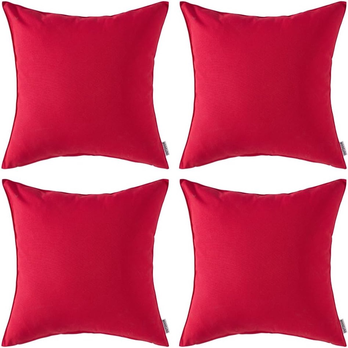 SnelShoppen - Set van 4 Waterdichte Outdoor Kussenslopen 40 x 40 cm - Weerbestendige Kussenhoezen voor Tuin, Balkon, Bank - Zachte Decoratieve Kussenh