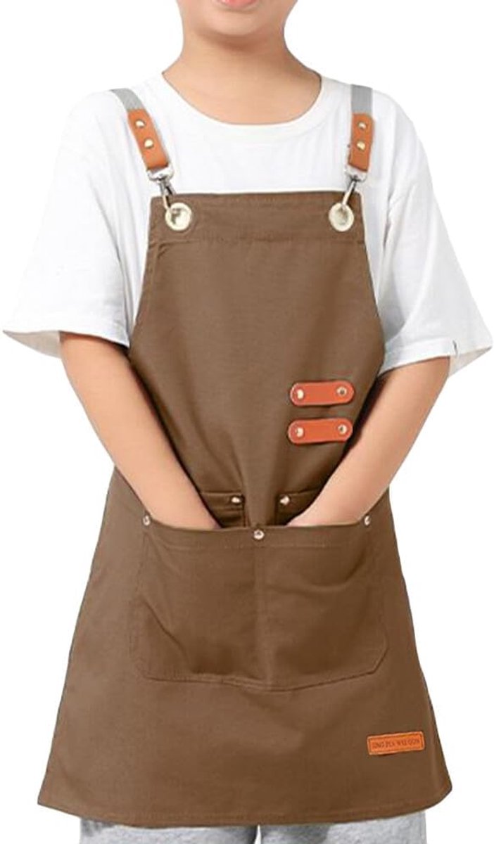 Artist Aprons for Kids Kitchen Apron with Pockets Canvas Painting Crafts Baking - ShopVlot