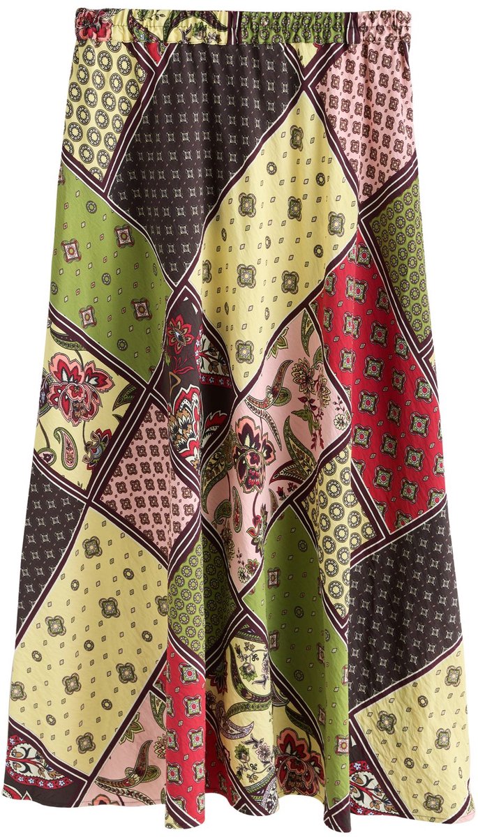 Next - Dames - Matsatijnen midirok - Groen