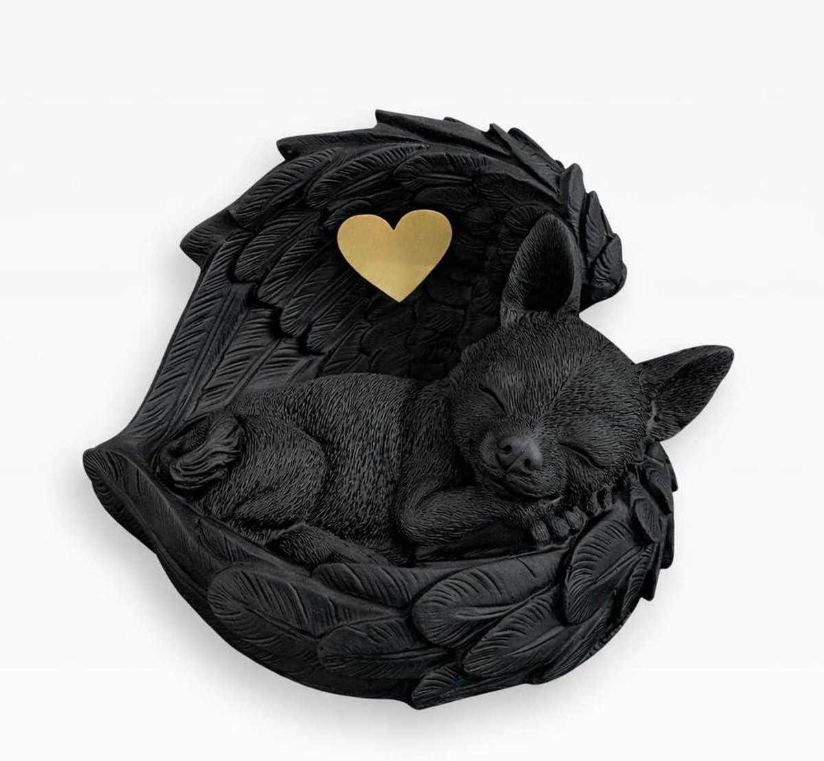 Hondenurn Chihuahua - Dierenurn Aandenken - Herdenken Geliefde - Individuele Gravure - 19x15x14 cm - Zwart