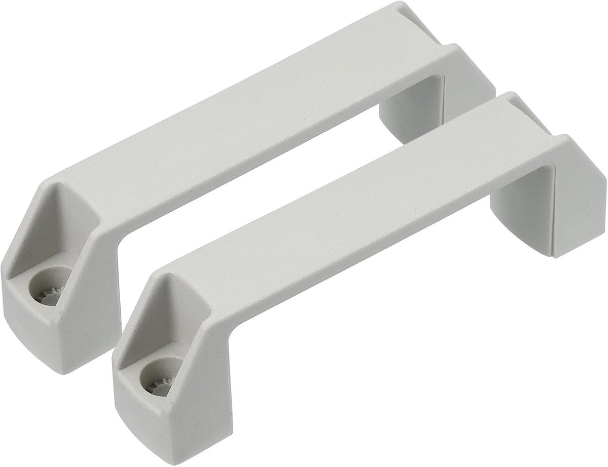 Plastic Trekhandgrepen 120mm Gatafstand, 2 Stuks Vierkante Ladehandgrepen voor Keuken, Kasten en Meubels, Grijs