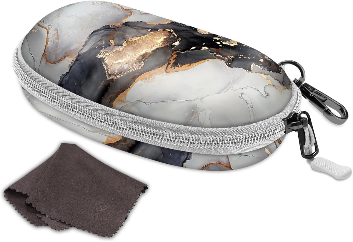 SnelShoppen - Groot Hardcase Brillenetui voor Dames en Heren | EVA Sonnenbrillen Etui met Karabiner & Rits, Ideaal voor Sportbrillen en Zwembrillen