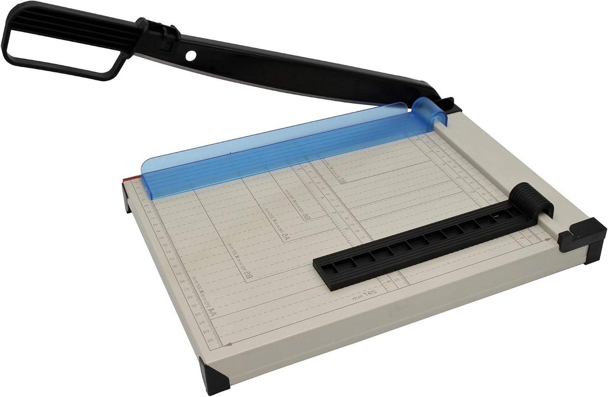 Hefboomsnijder A4 - Papiersnijmachine metaal - Papier snijden - Compacte metalen behuizing - Tot 8 vellen - Blauw