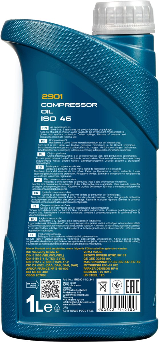 Mannol Compressor Olie ISO 46 | 1 liter | De Oliereus — afbeelding 2